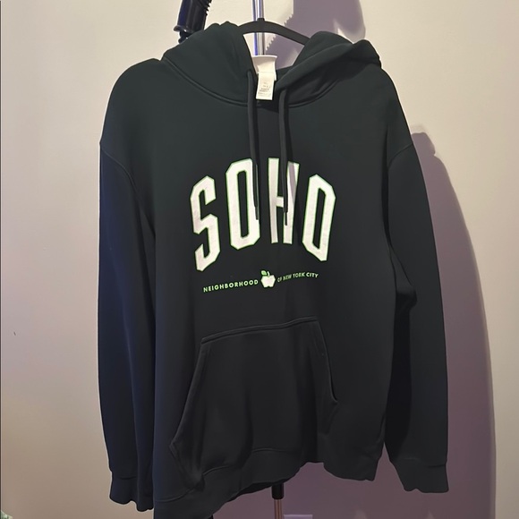 H&M Green Hoodie with White Lettering - Picture 1 of 7